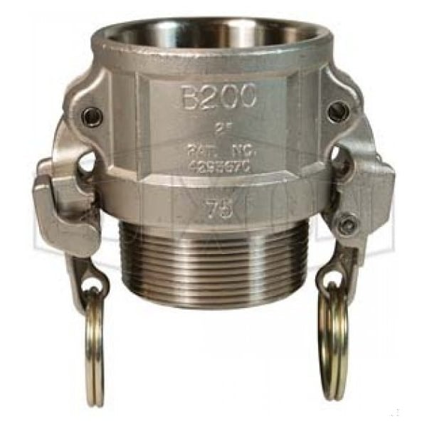 EZ Boss-Lock Type B Cam and Groove Coupler, 1 in Nominal, Female Coupler x MNPT End Style, 316 Stai
